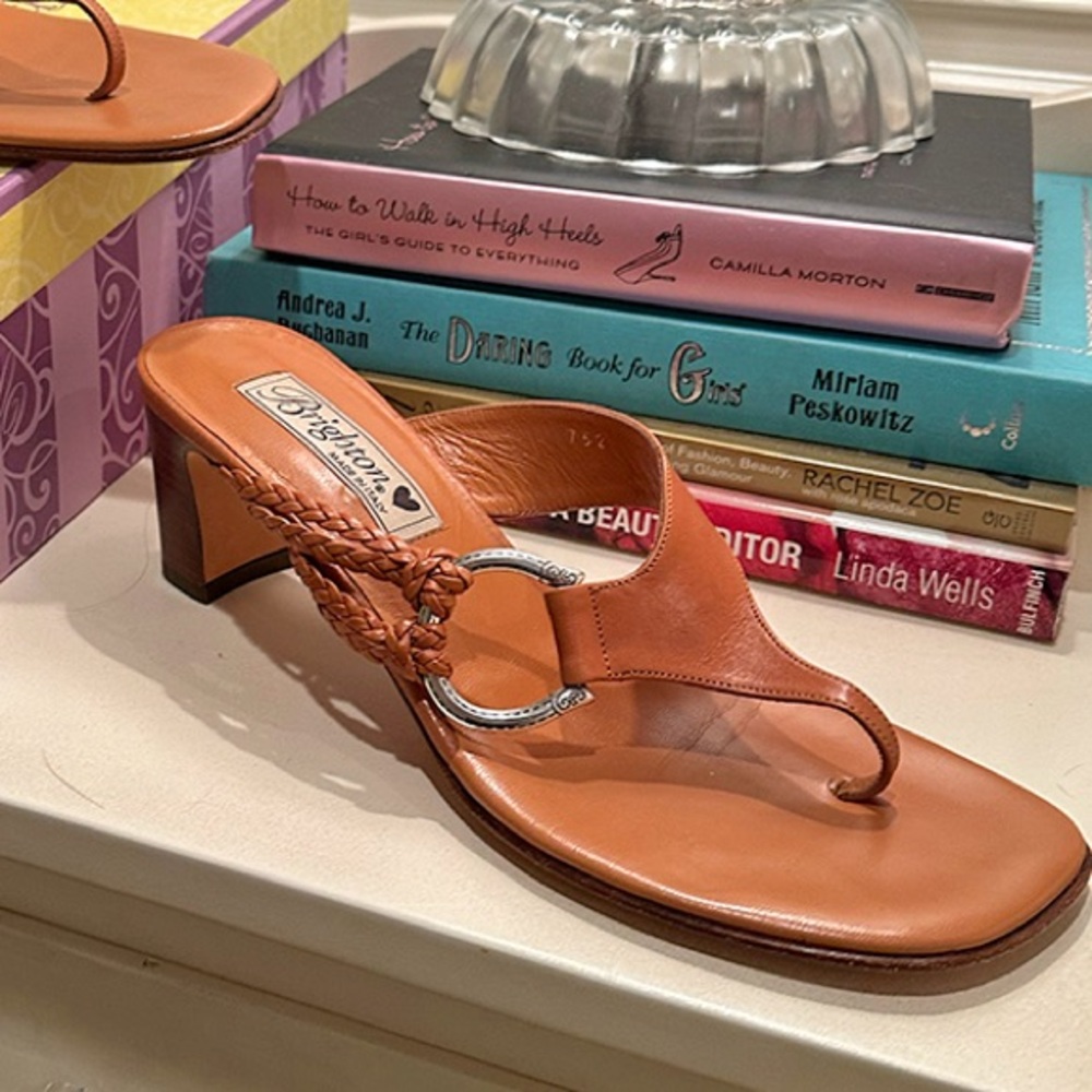 Brighton Tawny Palomino Leather Heeled Sandal; Size 8